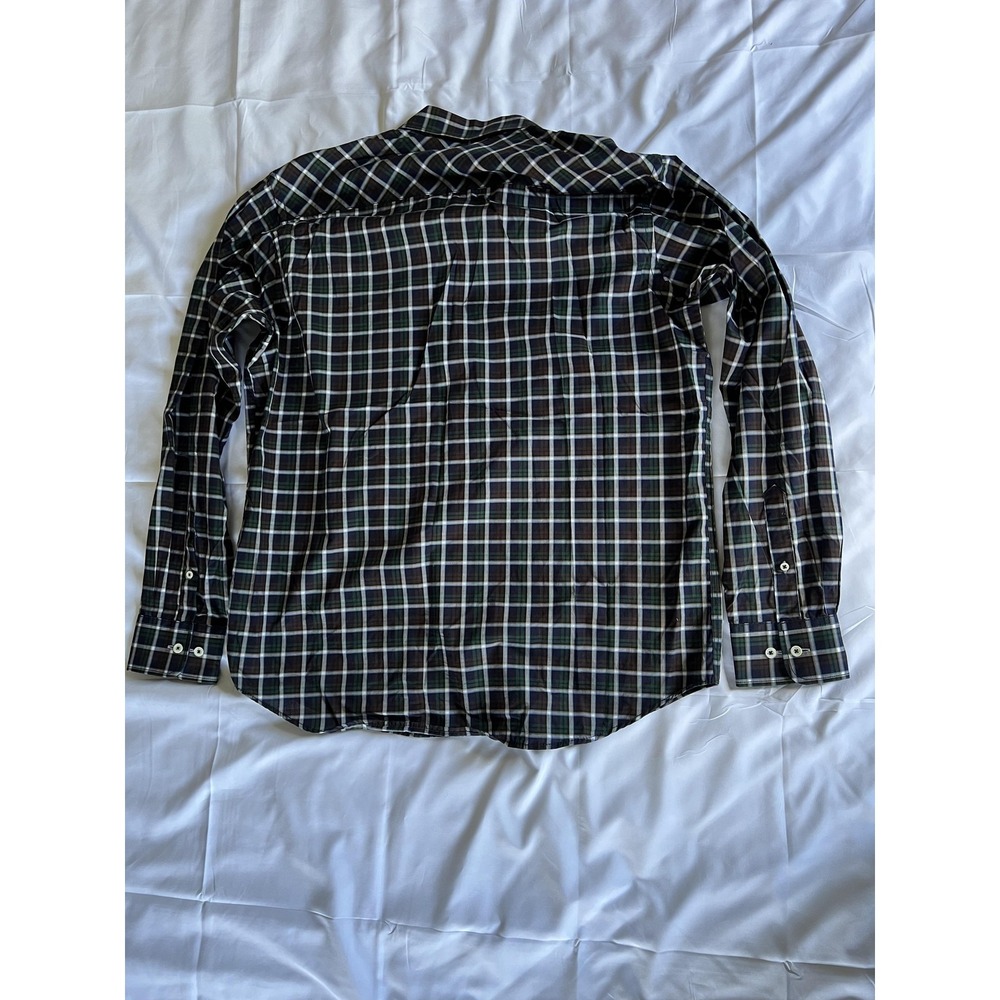 Bugatchi Shirt Mens Large Multi Color Plaid Long Sleeve Button Up Cotton Classic - Picture 4 of 14